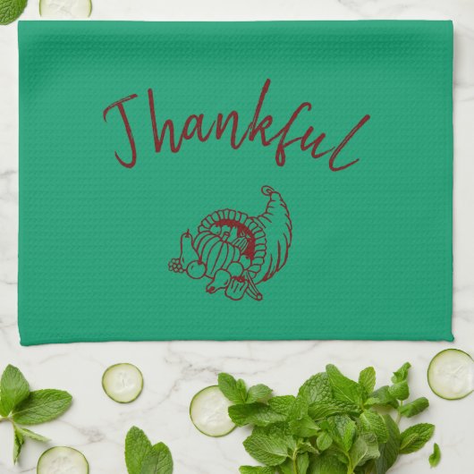 Thankful Cornucopia Kitchen Towel Theedoek (Gevouwen)