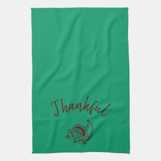 Thankful Cornucopia Kitchen Towel Theedoek (Verticaal)