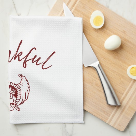 Thankful Cornucopia Kitchen Towel Theedoek (Quarter Fold)