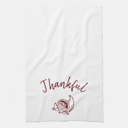 Thankful Cornucopia Kitchen Towel Theedoek (Verticaal)
