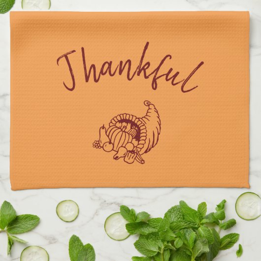 Thankful Cornucopia Kitchen Towel Theedoek (Gevouwen)