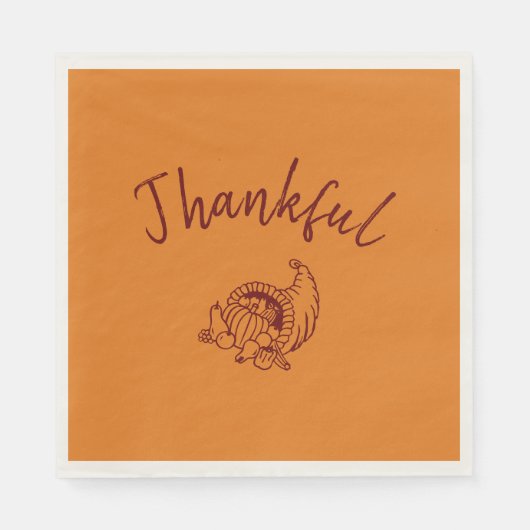 Thankful Cornucopia Luncheon Napkins Set van 50 Servet (Voorkant)