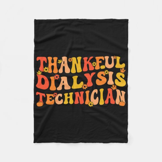 Thankful Dialysis Technicia Thanksgiving Dialyse Fleece Deken (Voorkant)