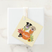 Thankful Dogs Thanksgiving Harvest Pumpkins Bedankjes Labels (In situ)