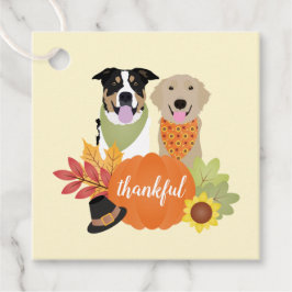 Thankful Dogs Thanksgiving Harvest Pumpkins Bedankjes Labels