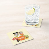 Thankful Dogs Thanksgiving Harvest Pumpkins Kartonnen Onderzetters (Insitu)