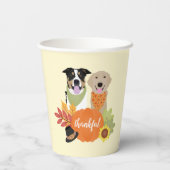 Thankful Dogs Thanksgiving Harvest Pumpkins Papieren Bekers (Achterkant)