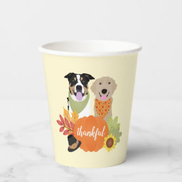 Thankful Dogs Thanksgiving Harvest Pumpkins Papieren Bekers