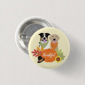 Thankful Dogs Thanksgiving Harvest Pumpkins Ronde Button 3,2 Cm (Voorkant /achterkant)