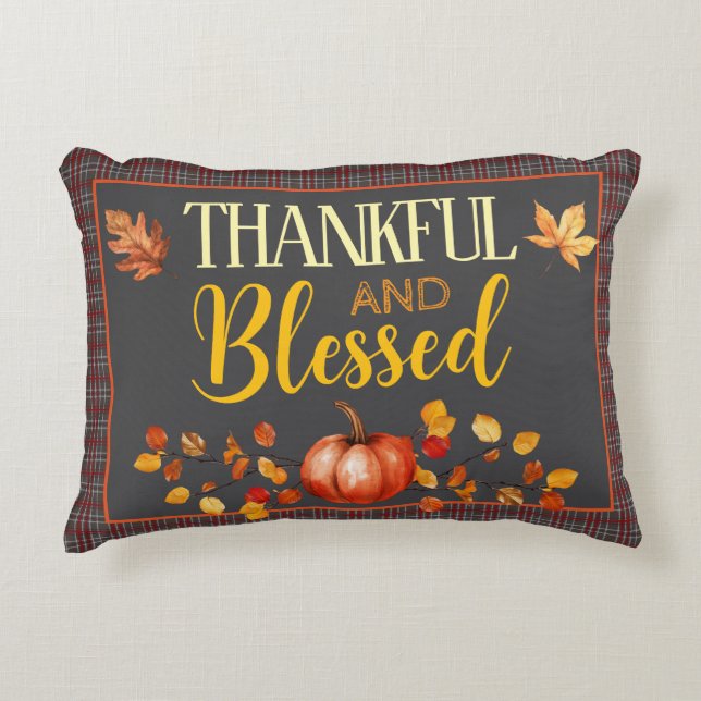 Thankful en Blessed Accent Kussen (Voorkant)