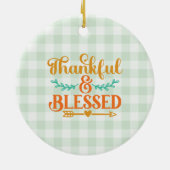 Thankful en Blessed Keramisch Ornament (Achterkant)