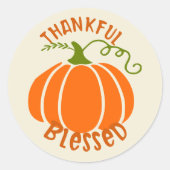Thankful en Blessed Ronde Sticker (Voorkant)