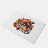 Thankful & Fly Turkey – Kleurrijke Urban Cartoon O Deurmat (Schuin)