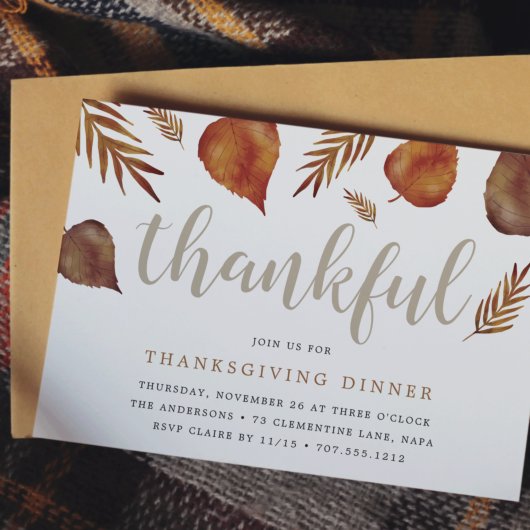 Thankful Foliage | Thanksgiving binnenuitnodiging Kaart