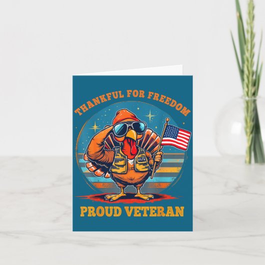 Thankful For Dom – Proud American Veteran Thanksgi Kaart (Voorkant)