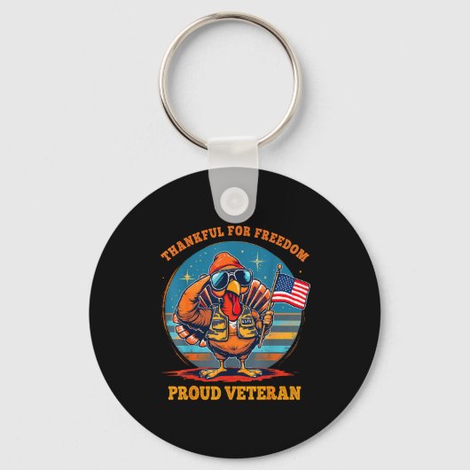 Thankful For Dom – Proud American Veteran Thanksgi Sleutelhanger (Voorkant)