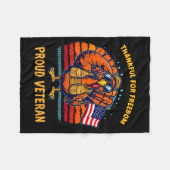 Thankful For Dom Proud Veteran Patriotic Thanksgiv Fleece Deken (Voorkant (Horizontaal))