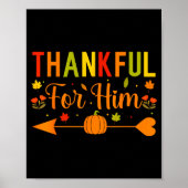 Thankful For Him Couples Fall Matching Couple Than Poster (Voorkant)