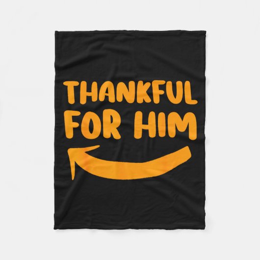 Thankful For Him Her Thanksgiving Matching Couples Fleece Deken (Voorkant)