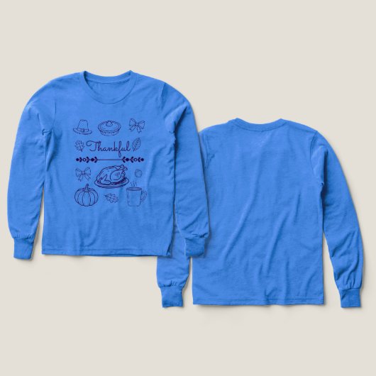 Thankful for Kids Thanksgiving  Gratitude T-shirt (Voorkant /achterkant)