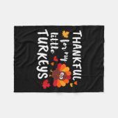 Thankful For My Little Turkeys Happy Thanksgiving  Fleece Deken (Voorkant (Horizontaal))