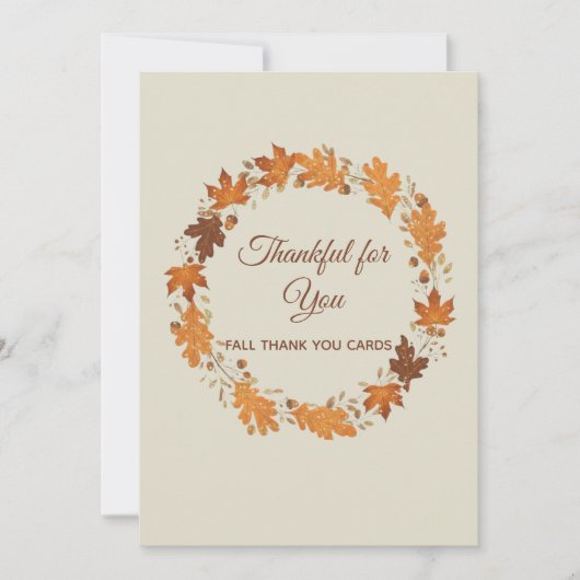 Thankful for You Fall Thank You Cards Bedankkaart (Voorkant)