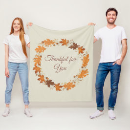 Thankful for You Fall Thank You Cards Fleece Deken