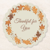 Thankful for You Fall Thank You Cards Kartonnen Onderzetters (Voorkant)