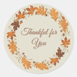 Thankful for You Fall Thank You Cards Ronde Sticker