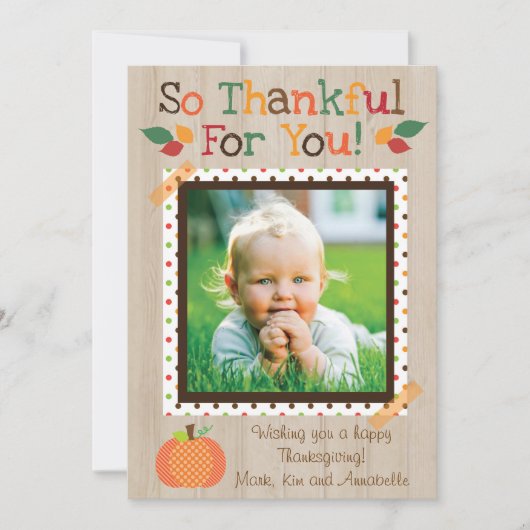 Thankful For You - Fall / Thanksgiving Card Feestdagenkaart (Voorkant)