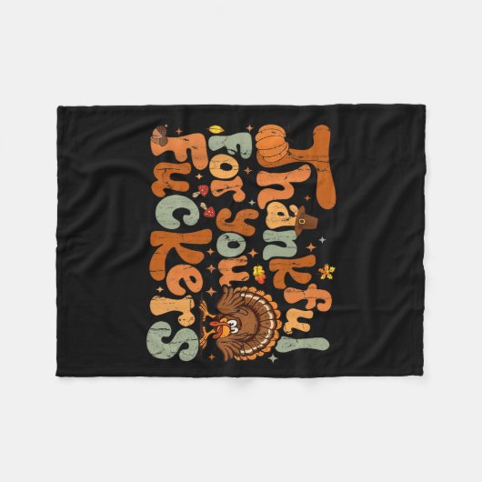 Thankful For You Forers, Funny Thanksgiving Fleece Deken (Voorkant (Horizontaal))