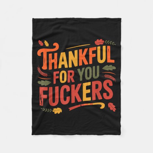 Thankful For You Forers Funny Thanksgiving Friends Fleece Deken (Voorkant)