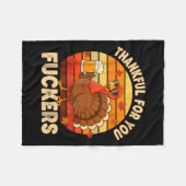 Thankful For You Forers Thanksgiving Happy Turkey  Fleece Deken (Voorkant (Horizontaal))