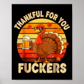 Thankful For You Forers Thanksgiving Happy Turkey  Poster (Voorkant)