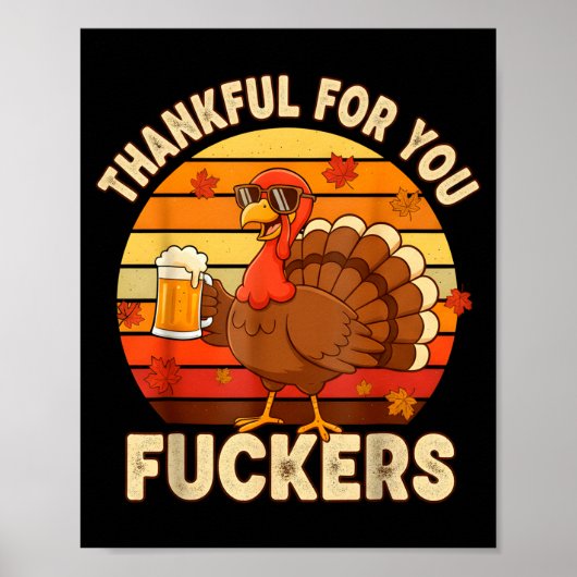 Thankful For You Forers Thanksgiving Happy Turkey Poster (Voorkant)