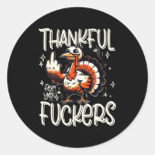 Thankful For You Forers Thanksgiving Happy Turkey  Ronde Sticker (Voorkant)