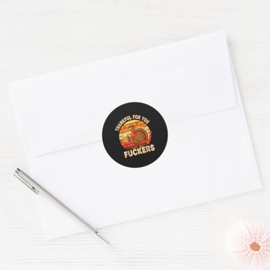 Thankful For You Forers Thanksgiving Happy Turkey  Ronde Sticker (Envelop)