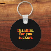 Thankful For You Forers Thanksgiving Happy Turkey Sleutelhanger (Voorkant)
