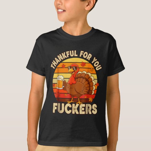 Thankful For You Forers Thanksgiving Happy Turkey  T-shirt (Voorkant)