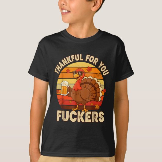 Thankful For You Forers Thanksgiving Happy Turkey T-shirt (Voorkant)