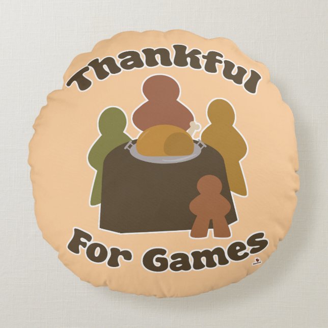 Thankful Games Thanksgiving Boardgame Leven Rond Kussen (Voorkant)