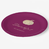 Thankful Glitter Pumpkin burgundy Thanksgiving Papieren Bordje (Gekanteld)