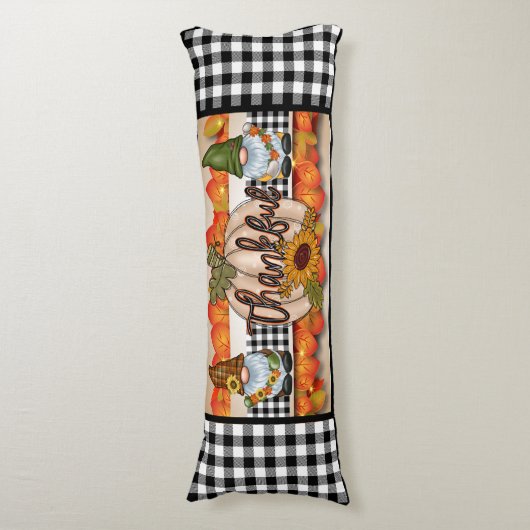 Thankful Gnome Buffalo Plays Lichaamskussen (Voorkant Verticaal)