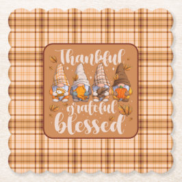 Thankful Gnomes – Autumn Blessings Kartonnen Onderzetters