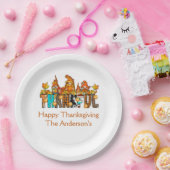 Thankful Gnomes Herfst Thanksgiving Autumn Pumpkin Papieren Bordje (Feest)