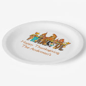 Thankful Gnomes Herfst Thanksgiving Autumn Pumpkin Papieren Bordje (Gekanteld)