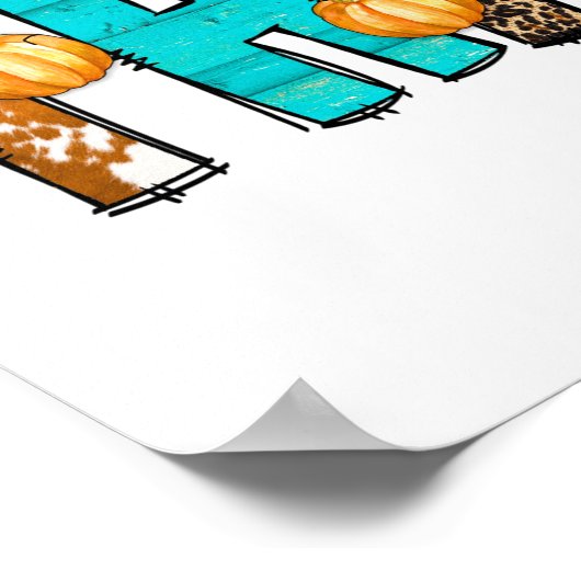 Thankful Gnomes Herfst Thanksgiving Autumn Pumpkin Poster (Hoek)