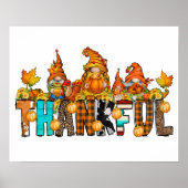 Thankful Gnomes Herfst Thanksgiving Autumn Pumpkin Poster (Voorkant)