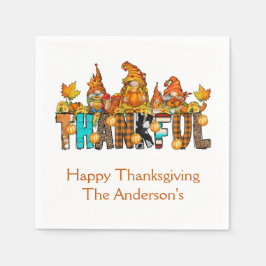 Thankful Gnomes Herfst Thanksgiving Autumn Pumpkin Servet