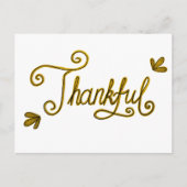 Thankful gold lettering briefkaart (Voorkant)
